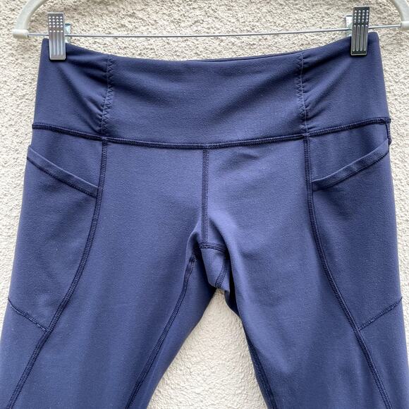 Lululemon Practice Daily Crops Leggings 8 Inkwell Blue - Picture 2 of 9